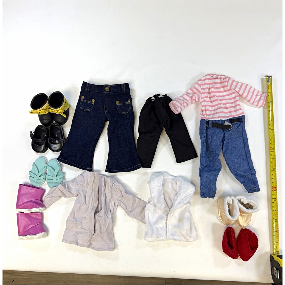 American Girl Doll Clothes Lot 17pc 18" Shoes Boots Pants Shirts Our Generation